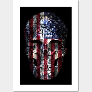 Skull American Flag Posters and Art